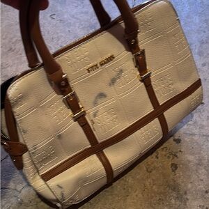 Steve Madden Cream and Brown Shoulder Bag
